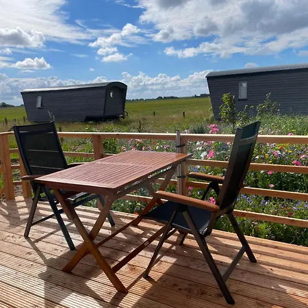 Hotel Schaeferwagen Tiny House Auf Dem Friesenhof Pellworm Exterior foto